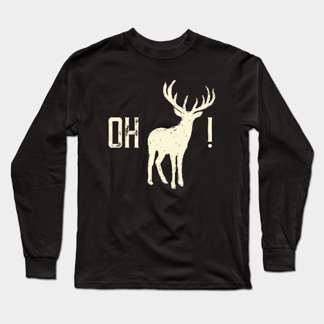 Oh Deer! (Off-White) Long Sleeve T-Shirt by crimmart